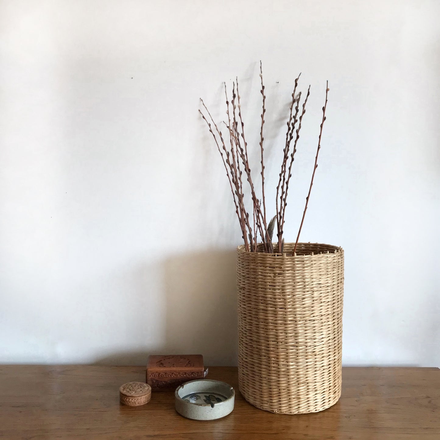 Extra Tall Vintage Wicker Basket / Umbrella Stand