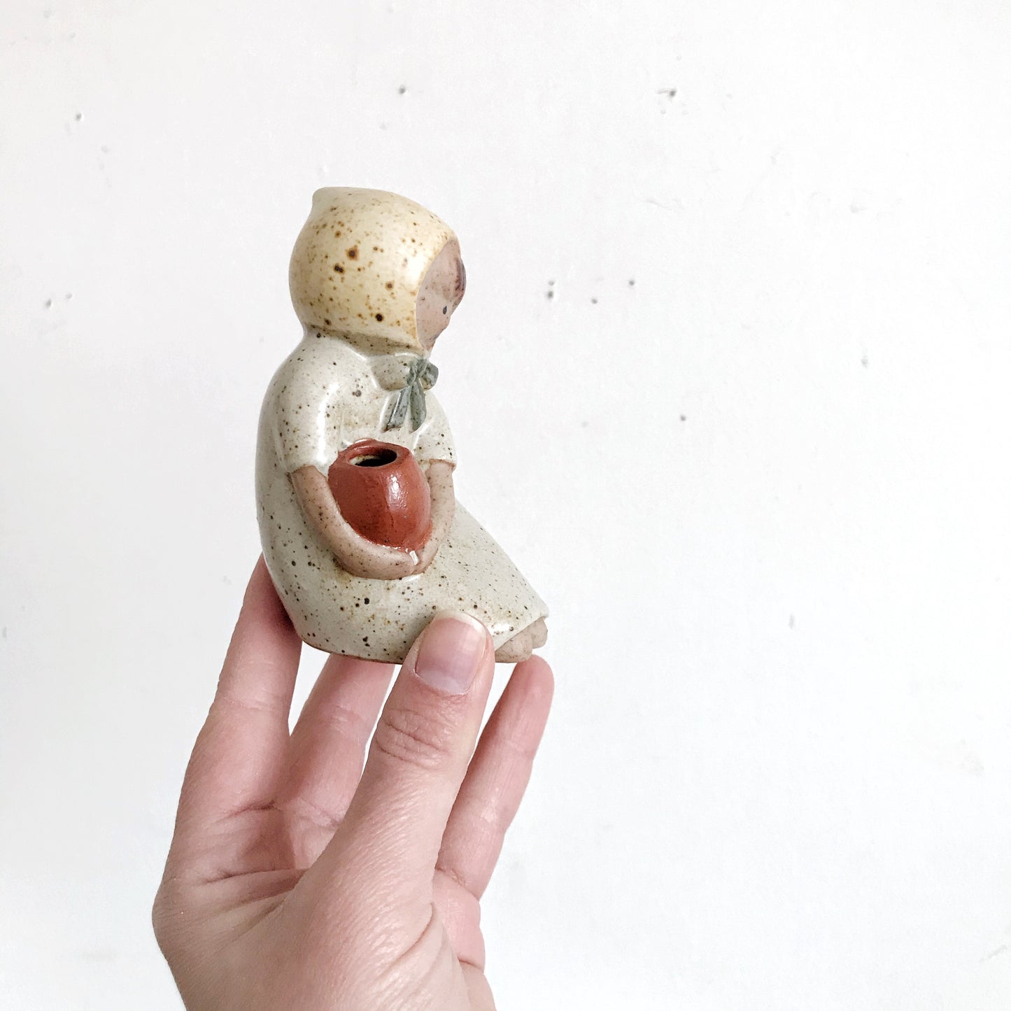 Vintage Girl Figure / Dried Flower Vase