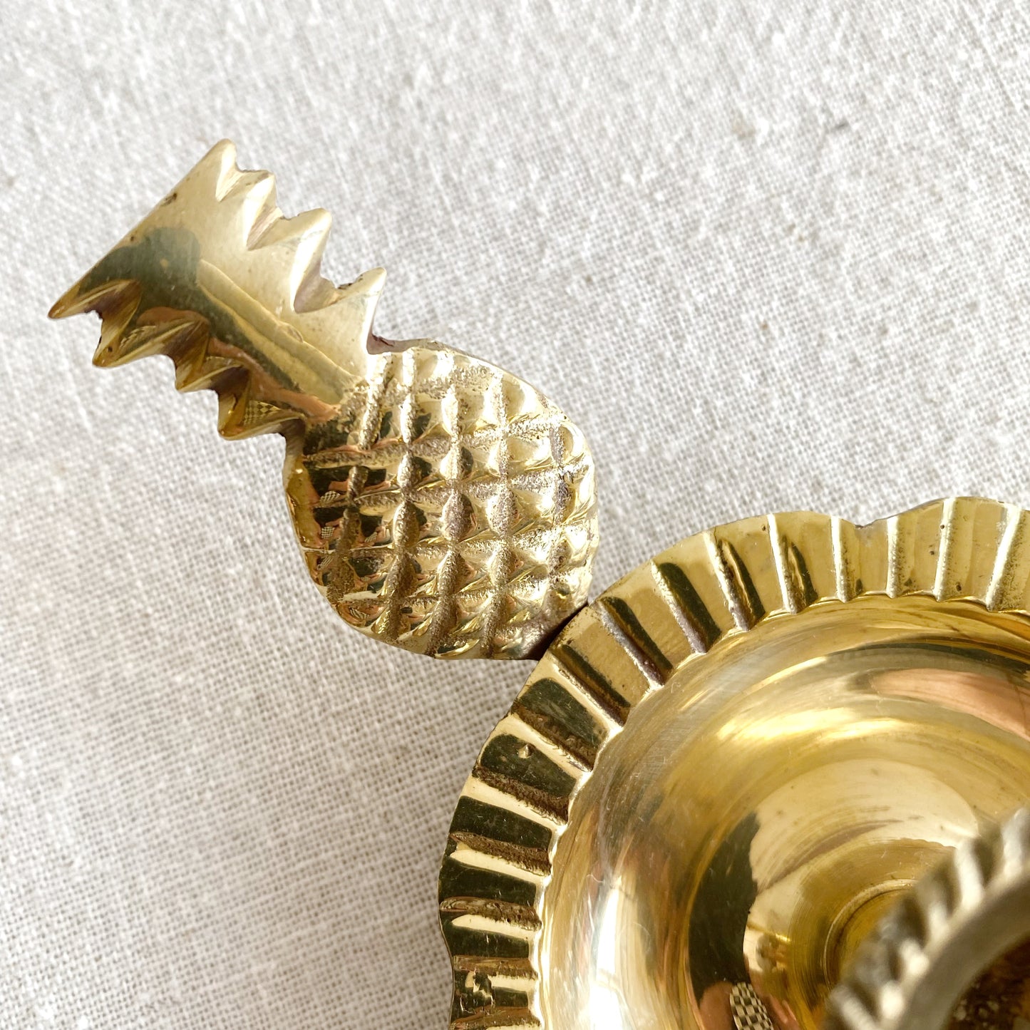 Vintage Brass Pineapple Candle Holder